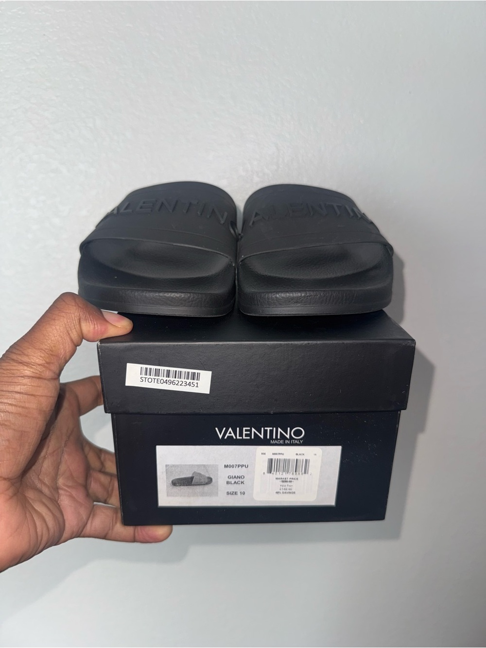 Valentino Women’s Black Slide Sandals